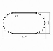 Зеркало с LED подсветкой Скарлетт 1200х600 DORATIZ 2711.939, сенсорный выключатель, тепл.холод.свет,