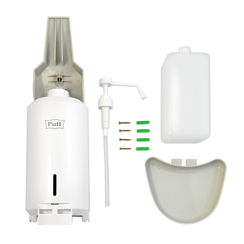 Локтевой дозатор универсальный для жидкого мыла и дез. растворов, 1000 мл, Puff-8193, пластиковый фото 12