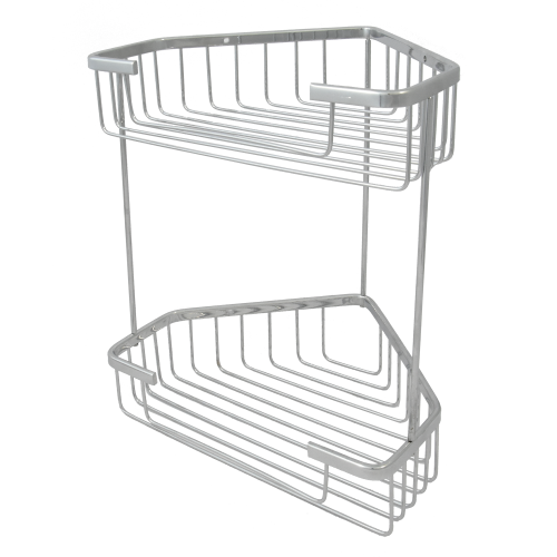 Полка двойная угловая решетчатая «Solinne», 11084, хром, Коллекция Base фото 5